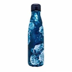 Nerthus Drinkfles vacuüm 500ml blauwe roos (warm en koud) 