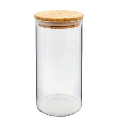 Bewaardoos hermetisch glas bamboe deksel 1100ml  Nerthus