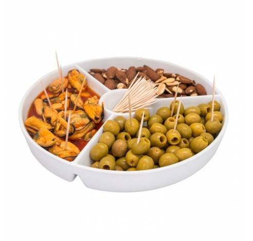 Assiette à servir avec compartiments pour snacks porcelaine 25.5cm  Nerthus