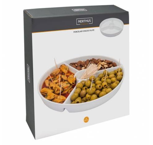 Assiette à servir avec compartiments pour snacks porcelaine 25.5cm  Nerthus