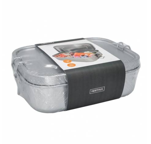 Boîte casse-croute inox 1200ml - 19.4x14x6.3cm  Nerthus