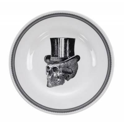 Skull Design Plate 21x2cm, Top Hat /6 