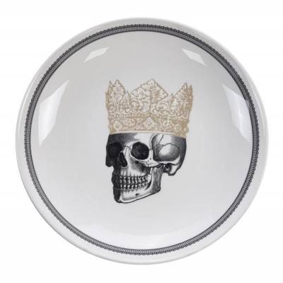 Skull Design Bowl 24,5x3,5cm, Crown /6 