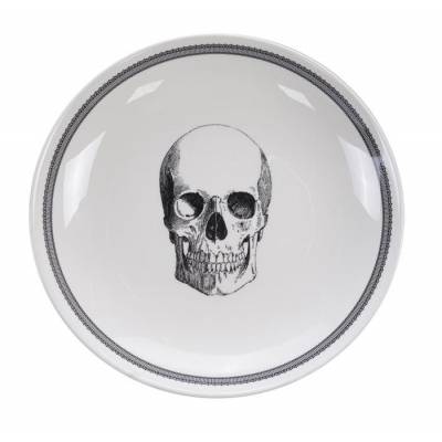 Skull Design Bowl 24,5x3,5cm, Bald Skull /6 