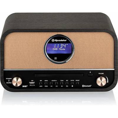 DAB+ Retro Radio + CD Speler met Bluetooth Zwart  Roadstar