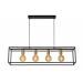 Lucide RUBEN Hanglamp 4x E27 40W Zwart / mat goud