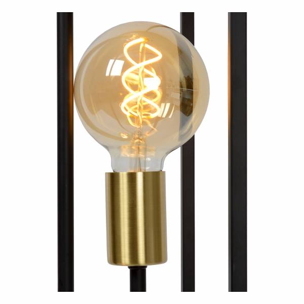 Lucide RUBEN Vloerlamp 3x E27 40W Zwart / mat goud