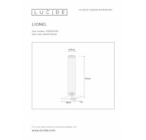 LIONEL Tafellamp 1xE27/40W Zwart  Lucide