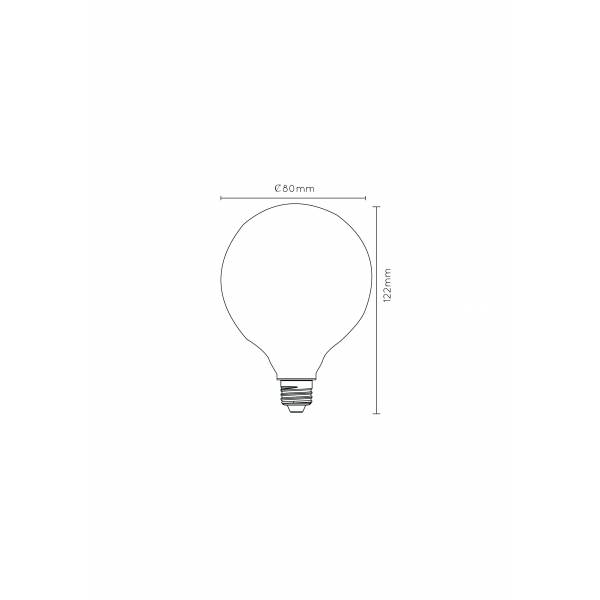 Lucide G80 - Filament lamp - Ø 8 cm - LED Dimb. - E27 - 1x5W 2700K - Opaal Lucide