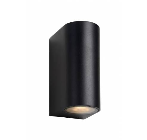 ZORA-LED - Wandspot Buiten - LED Dimb. - GU10 - 2x5W 3000K - IP44 - Zwart Lucide  Lucide