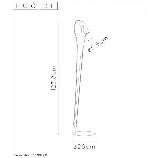 Lucide JANTUANO - Leeslamp - Ø 26 cm - LED Dimb. - GU10 - 1x5W 3000K - 3 StepDim - Zwart Lucide