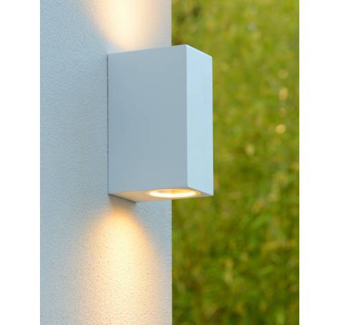 ZORA-LED - Wandspot Buiten - LED Dimb. - GU10 - 2x5W 3000K - IP44 - Wit Lucide  Lucide