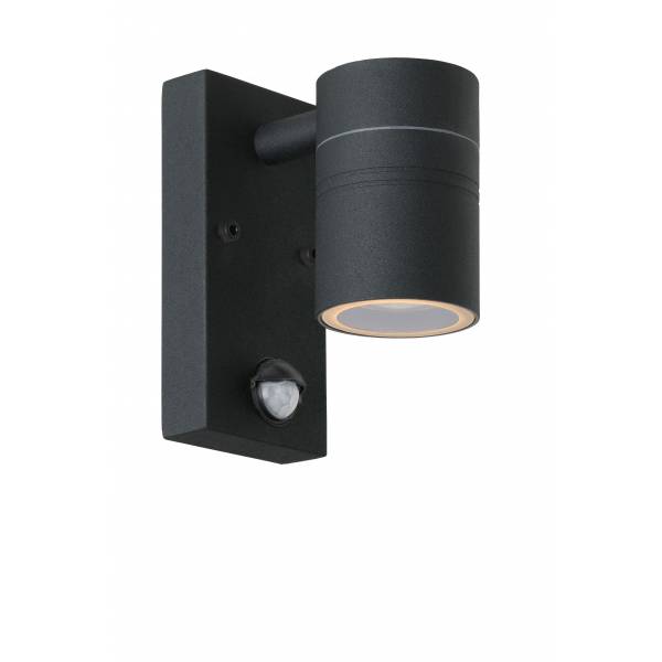 Lucide ARNE-LED - Wandspot Buiten - Ø 6,3 cm - LED - GU10 - 1x5W 2700K - IP44 - Zwart Lucide