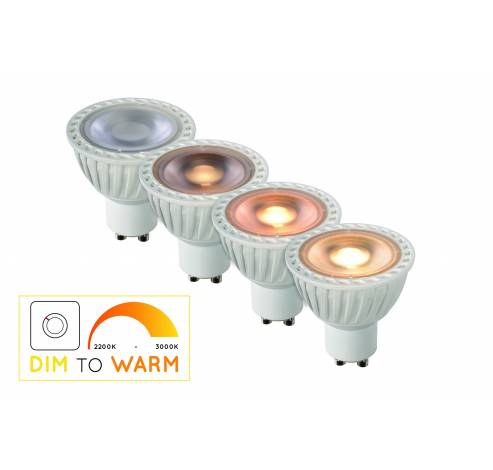 MR16 - Led lamp - Ø 5 cm - LED Dim to warm - GU10 - 1x5W 2200K/3000K - Wit Lucide  Lucide