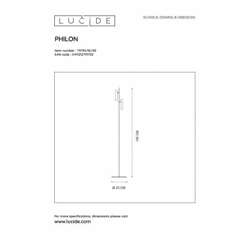 PHILON - Leeslamp - Ø 23 cm - LED Dimb. - 2x4,5W 3000K - Zwart Lucide  Lucide