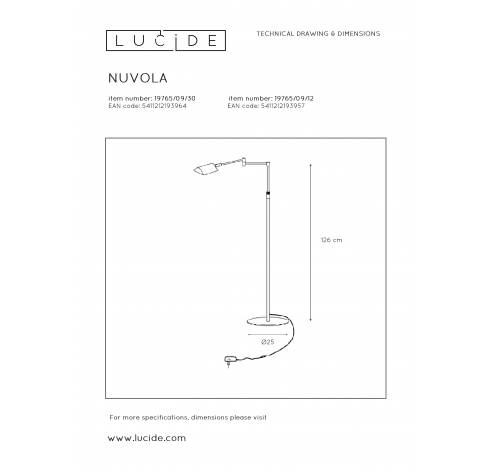 NUVOLA - Leeslamp - Ø 20 cm - LED Dimb. - 1x9W 3000K - Mat chroom Lucide  Lucide