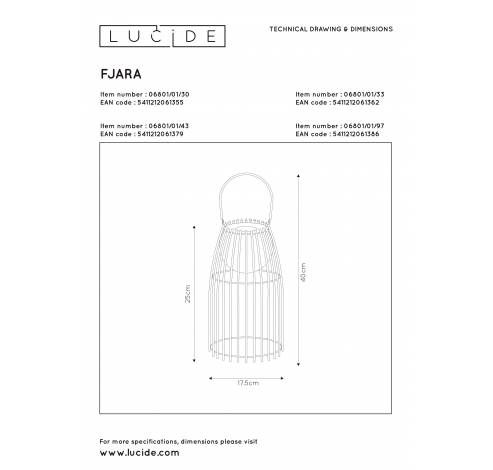 FJARA - Tafellamp Buiten - Ø 17,5 cm - LED Dimb. - 1x0,3W 3200K - IP44 - Groen Lucide  Lucide