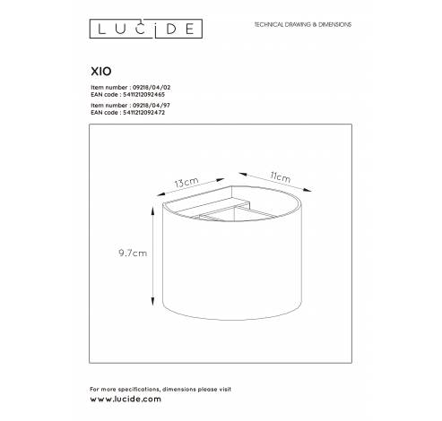 XIO 09218/04/97 Wandlamp - LED Dimb. - G9 - 1x4W 2700K - Koffie  Lucide