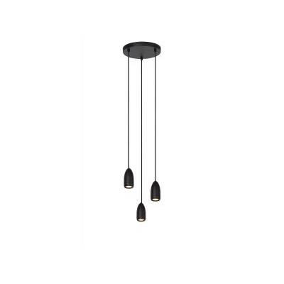 EVORA Hanglamp-Zwart-Ø25-3xGU10-35W-Metaal  Lucide