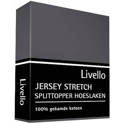 Hoeslaken Splittopper Jersey Dark Grey 140x200/210  Livello Home