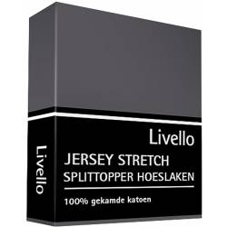 Livello Home Hoeslaken Splittopper Jersey Dark Grey 180x200/210 