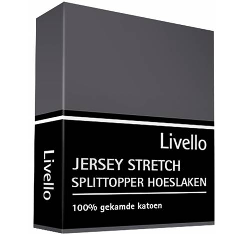 Hoeslaken Splittopper Jersey Dark Grey 180x200/210  Livello Home