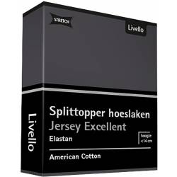 Livello Home Hoeslaken Splittopper Jersey Excellent Dark Grey 140x200