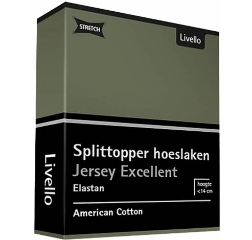 Hoeslaken Splittopper Jersey Excellent Green 140x200  Livello Home