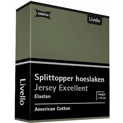 Hoeslaken Splittopper Jersey Excellent Green 180x200  Livello Home