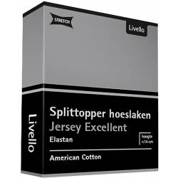 Livello Home Hoeslaken Splittopper Jersey Excellent Light Grey 140x200 