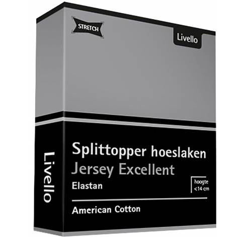 Hoeslaken Splittopper Jersey Excellent Light Grey 140x200  Livello Home