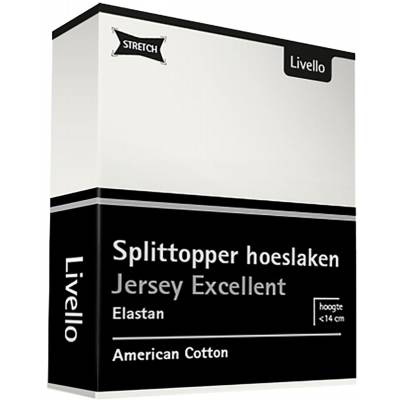 Hoeslaken Splittopper Jersey Excellent Offwhite 140x200  Livello Home