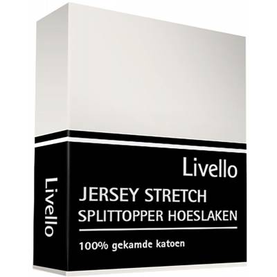 Hoeslaken Splittopper Jersey Offwhite 140x200/210  Livello Home