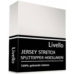 Livello Home Hoeslaken Splittopper Jersey Offwhite 180x200/210