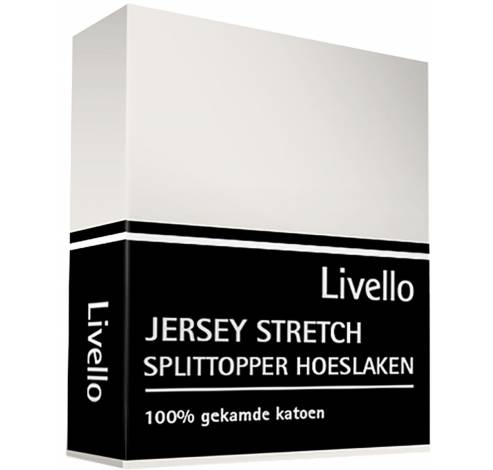 Hoeslaken Splittopper Jersey Offwhite 180x200/210  Livello Home