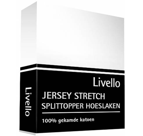 Hoeslaken Splittopper Jersey White 160x200/210  Livello Home