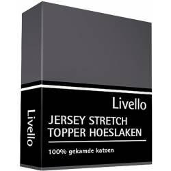 Livello Home Hoeslaken Topper Jersey Dark Grey 160x200/210