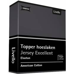 Livello Home Hoeslaken Topper Jersey Excellent Dark Grey 120x200