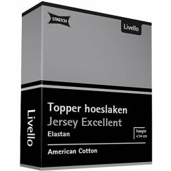 Livello Home Hoeslaken Topper Jersey Excellent Light Grey 140x200