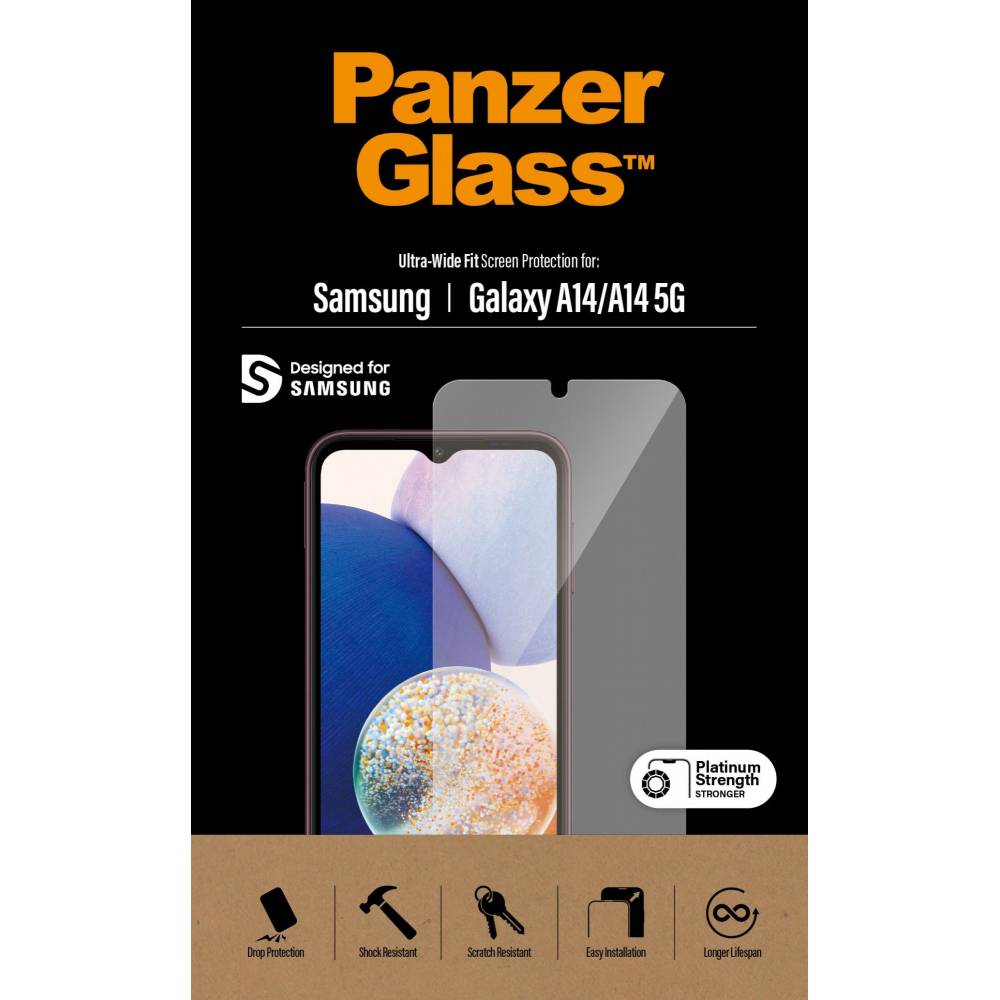 PanzerGlass Screenprotector 7321 Screen Protector Samsung Galaxy A14 | A14 5G | Ultra-Wide Fit