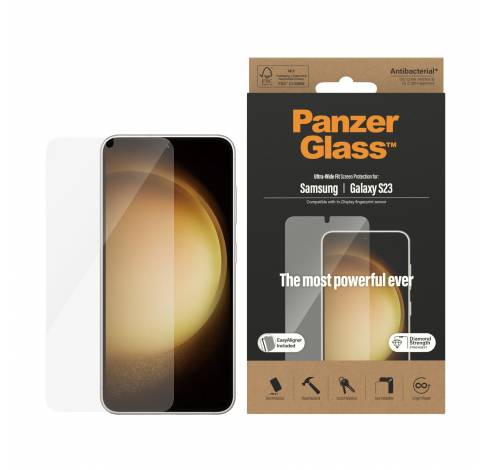 7315 Screen Protector Samsung Galaxy S23 | Ultra-Wide Fit w. EasyAligner  PanzerGlass