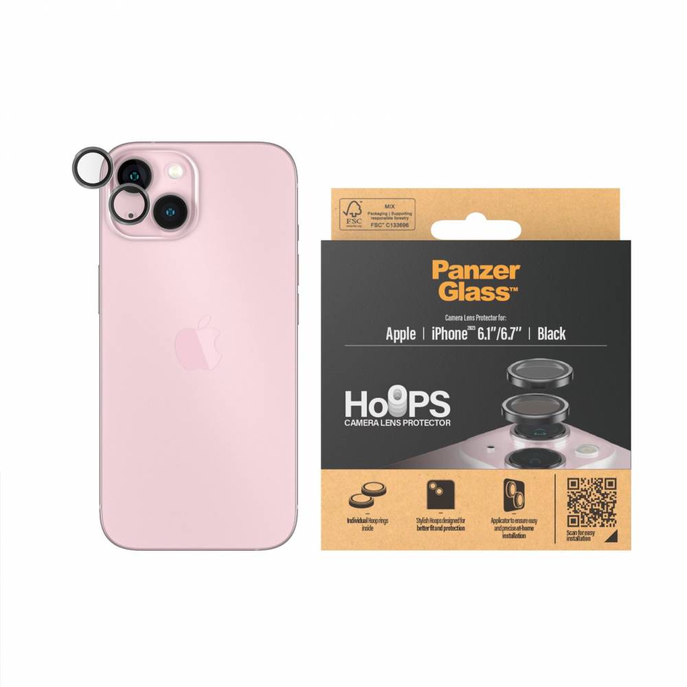 PanzerGlass Screenprotector 1138 Hoops Cameralensbeschermer iPhone 15 | 15 plus
