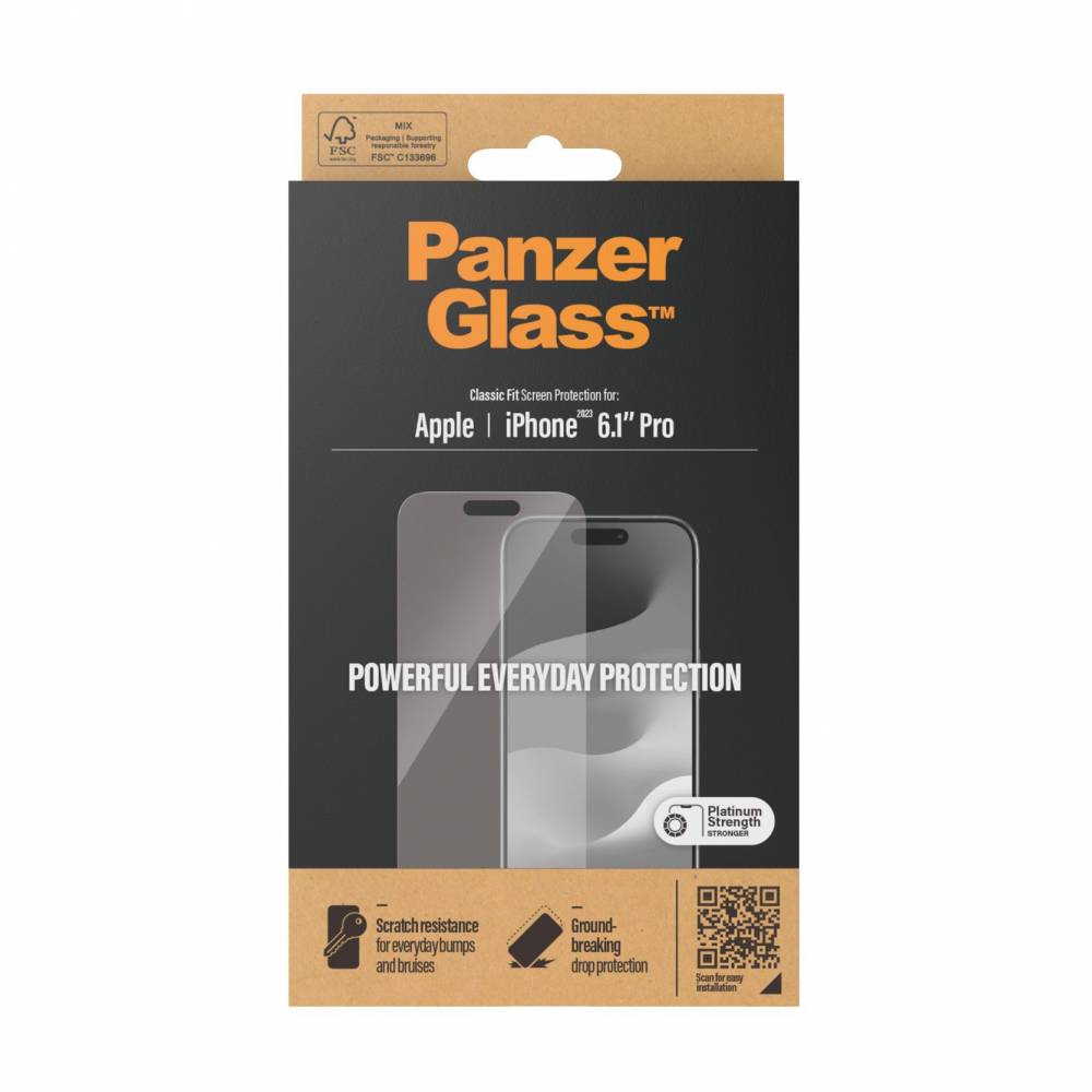 PanzerGlass Screenprotector Classic Fit Apple - iPhone 15 Pro