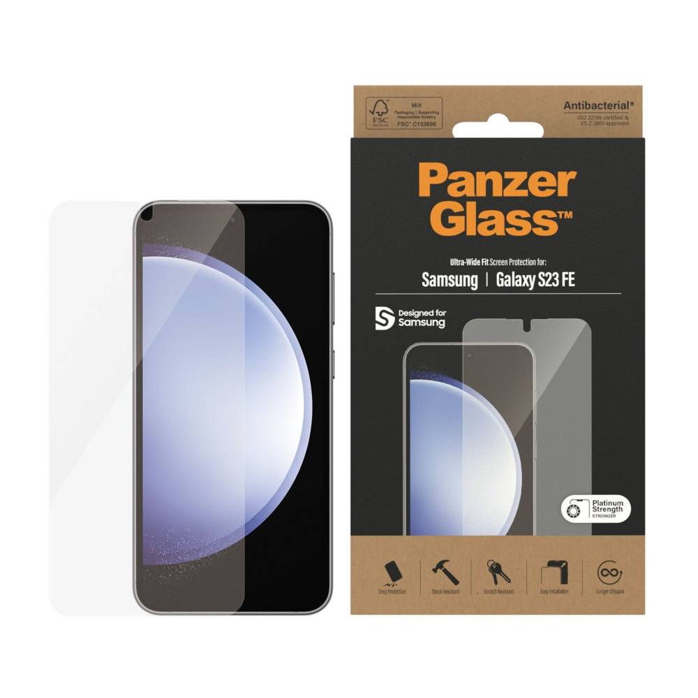 PanzerGlass Screenprotector 7341 Screen Protector Samsung Galaxy S23 FE | Ultra-Wide Fit