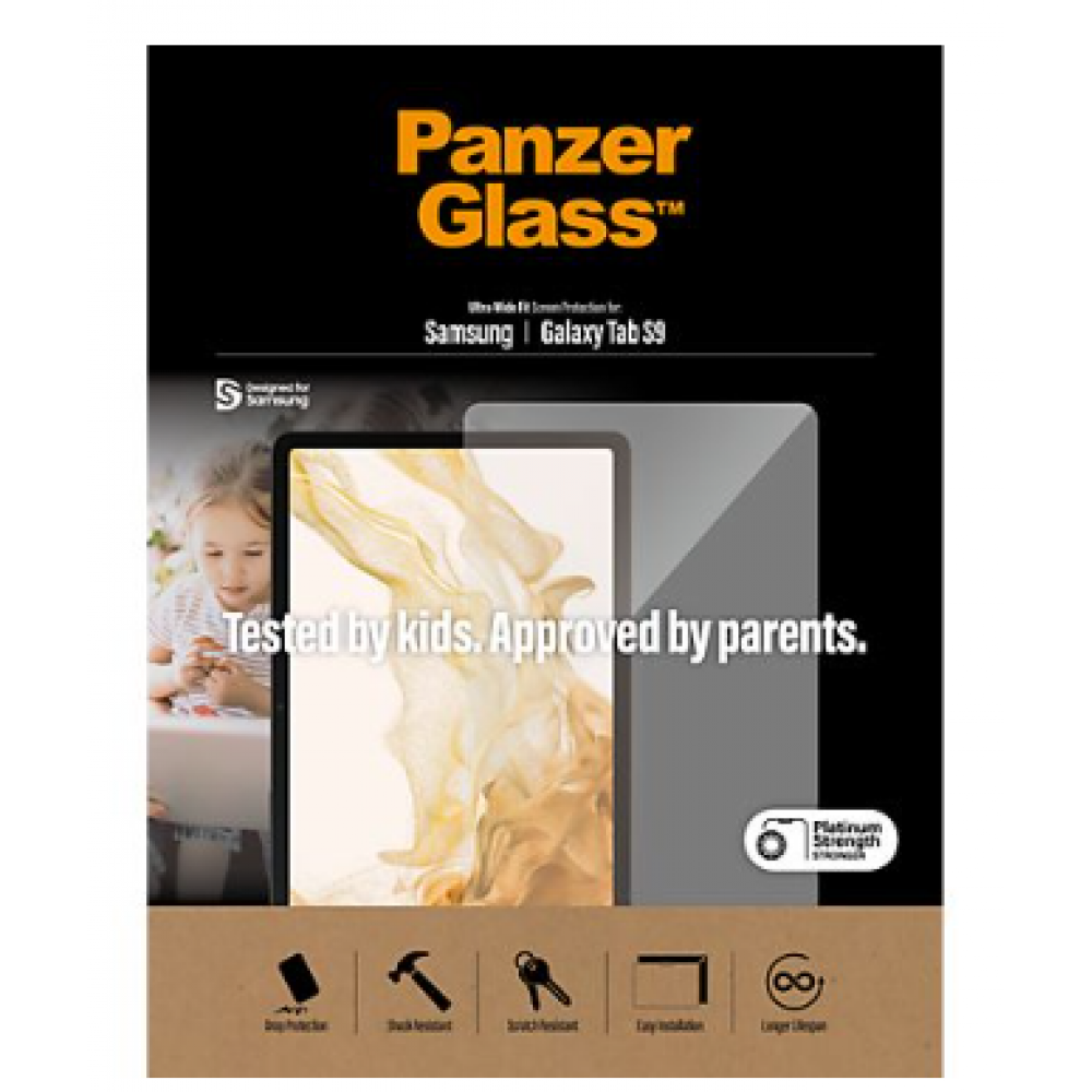 PanzerGlass Screenprotector 7332 Ultra-Wide Fit Anti-Bacterial Screenprotector voor de Samsung Galaxy Tab S9