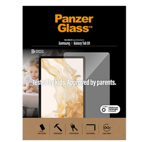7332 Ultra-Wide Fit Anti-Bacterial Screenprotector voor de Samsung Galaxy Tab S9  PanzerGlass