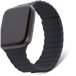 Apple watch 42/44/45mm silicone magnetic traction strap charcoal Decoded