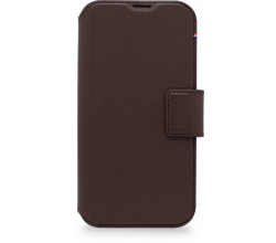 iPhone 14 hoesje wallet leder chocolade bruin Decoded
