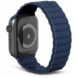 Decoded Apple Watch 41/40/38mm Gen 1-7-SE silicone strap magnetisch marine blauw 