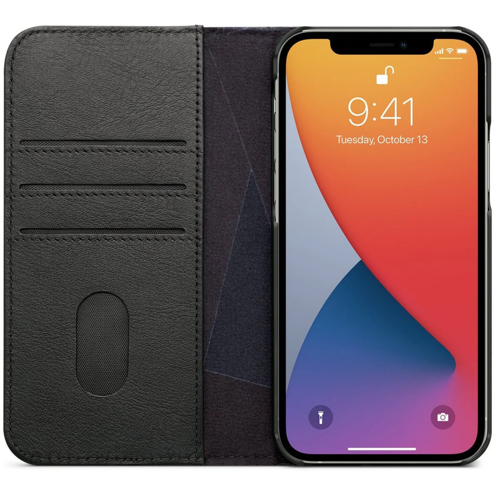 Decoded Smartphonehoesje Leather Wallet Case Wallet iPhone 12/12 PRO Zwart